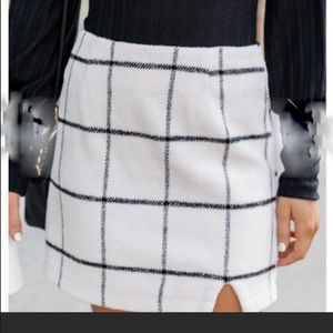 Plaid Print Slit Hem Mini Pencil Skirt | Pink Lily
